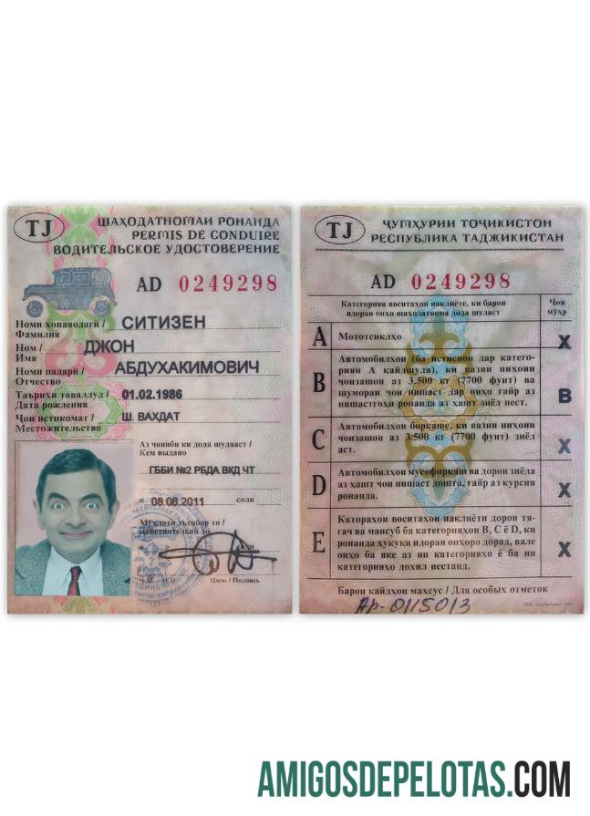 Condução no Tajiquistão modelo